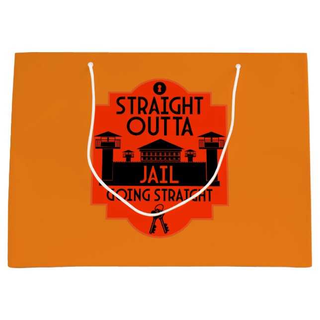 Out Of Jail Prison Release Gift  Large Gift Bag (Front)