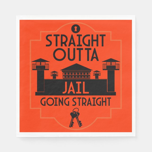 Out Of Jail Prison Release Gift  Napkin (Front)