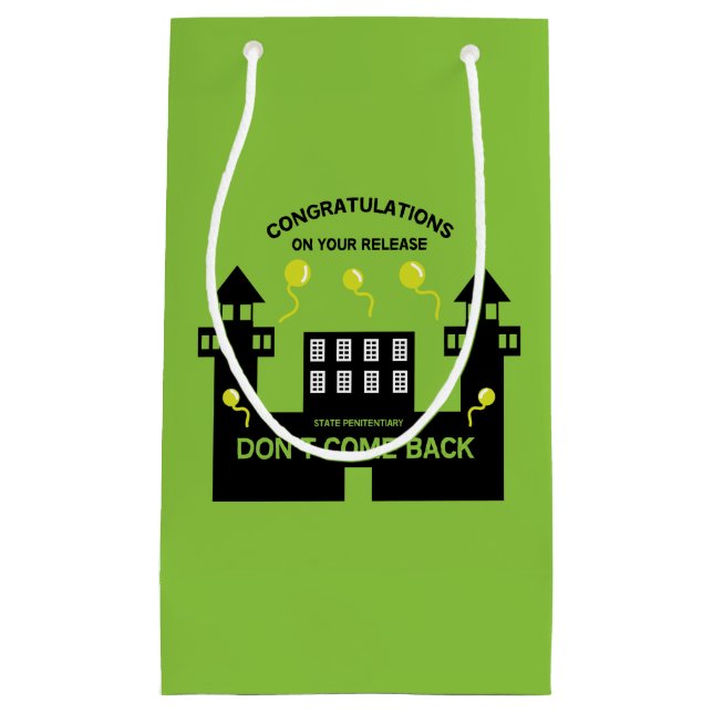 Out Of Jail Prison Release Gift Small Gift Bag (Front)