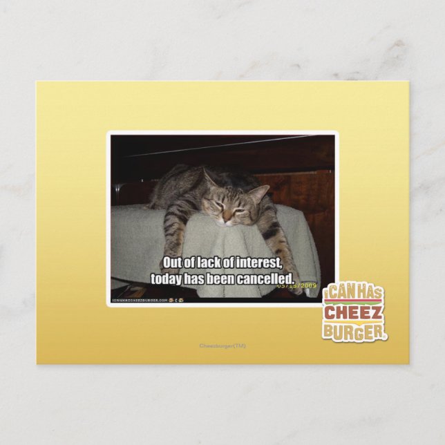 Out of lack of interest postcard (Front)