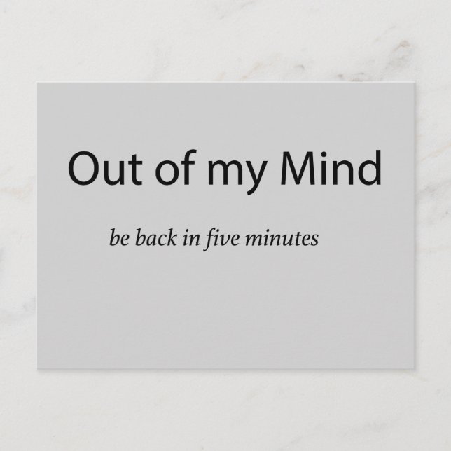 Out of my Mind Postcard (Front)