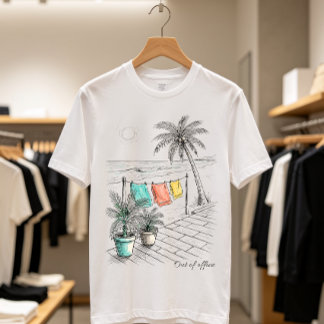 Out of Office Beach Vacation Scene T-Shirt