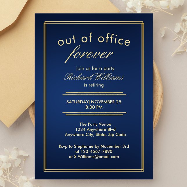 Out of Office Forever Corporate Retirement Party Invitation (Creator Uploaded)