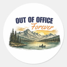 Out of Office Forever Fishing Mountain Design