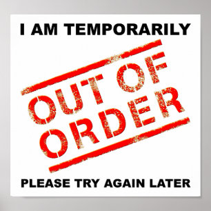 Out of Order Funny Poster