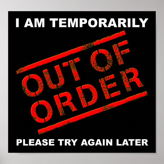 Out of Order Funny Poster blk (Front)
