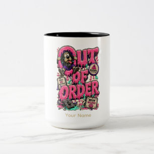 Out of Order Personalised Funny Burnout Coffee Two-Tone Coffee Mug