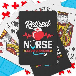 Out of Patients Retired Funny Nurse Retirement Playing Cards