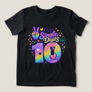 Out of Single Digits I’m 10 Birthday Tri-Blend Shirt