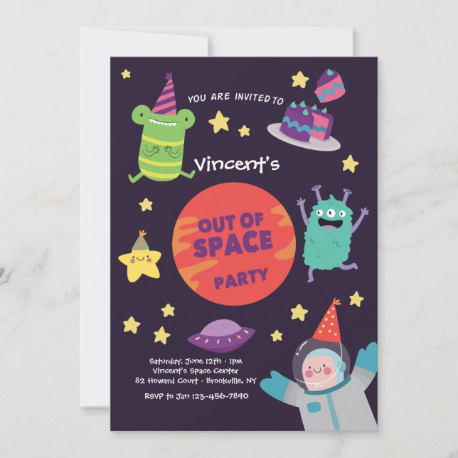 Out of Space Party Invitation (Front)