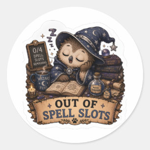 Out of Spell Slots Funny D&D Wizard Sticker