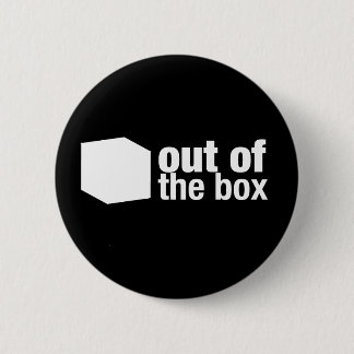 Out of the box 6 cm round badge