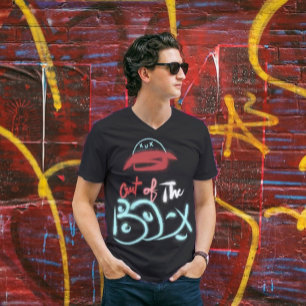 Out of The Box Handwritten Typography Drawing T-Shirt