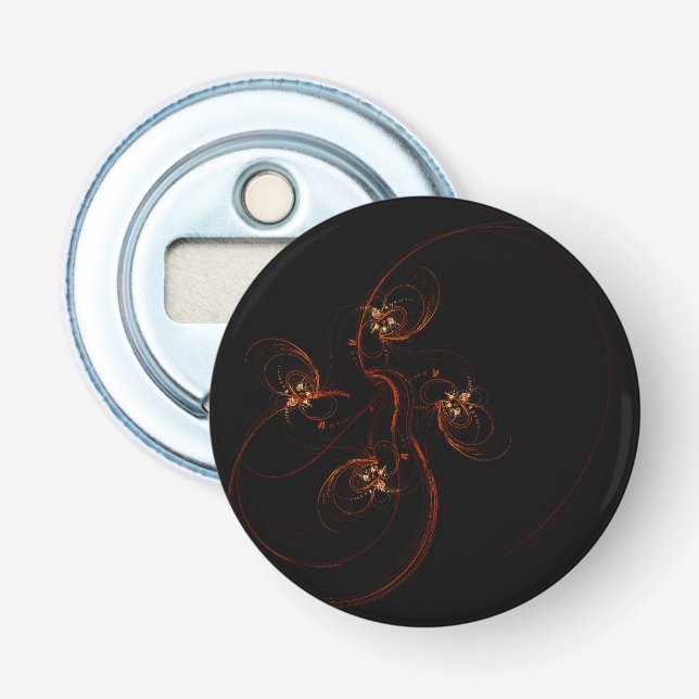 Out of the Dark Abstract Art Button Bottle Opener (Front)