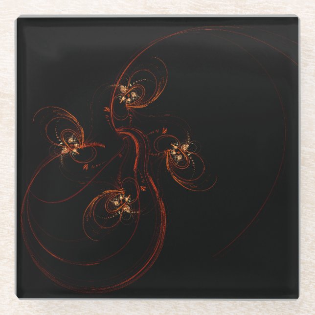 Out of the Dark Abstract Art Glass Coaster (Front)