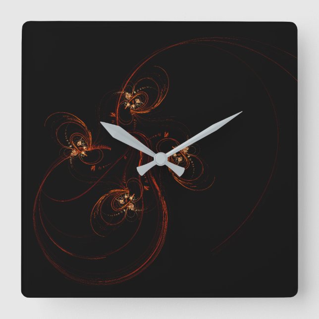 Out of the Dark Abstract Art Square Wall Clock (Front)