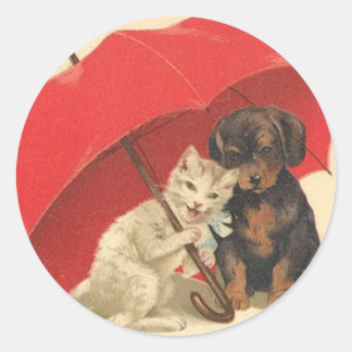 out of the rain classic round sticker