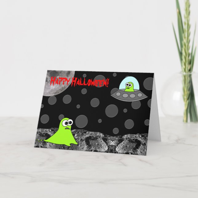 Out of this World Alien Happy Halloween Card (Front)