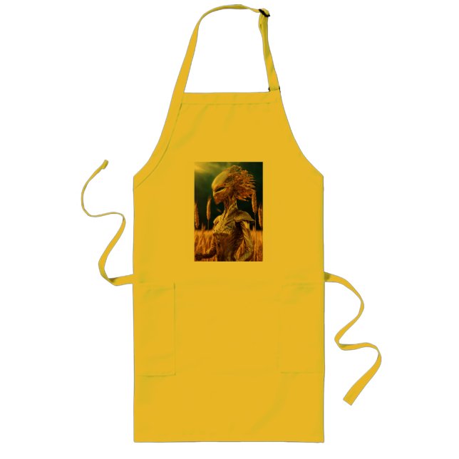 "Out of This World: Alien Printed T-Shirt" Long Apron (Front)