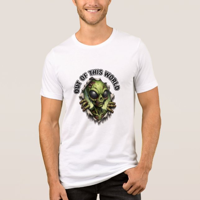Out Of This World Alien Sci-Fi Art Tri-Blend Shirt (Front)