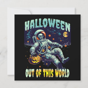 Out of This World Astronaut Pumpkin Halloween 2024 Invitation