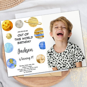Out of This World Birthday Invitation with Photo