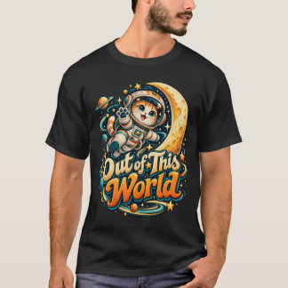 Out of This World Cute Astronaut Cat Space T-Shirt