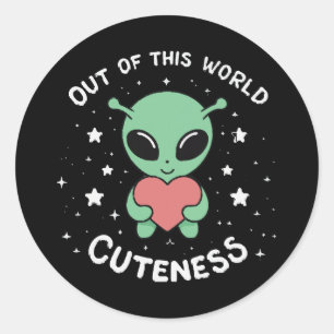 Out of This World Cuteness Classic Round Sticker