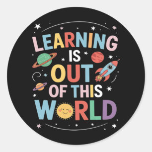 Out of This World Funny Trending Meme Quote  Classic Round Sticker