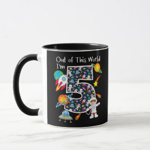 Out Of This World I'm 5 Outer Space 5 Year Old 5th Mug