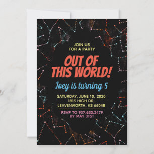Out of this World Outerspace Invitation