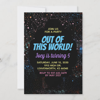 Out of this World Outerspace Invitation