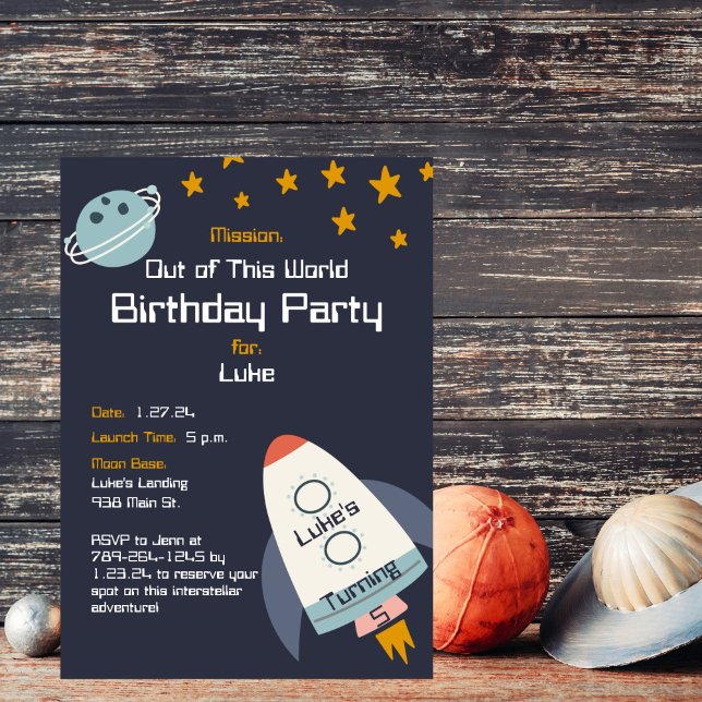 Out of This World Space Birthday Party Invitation (Creator Uploaded)