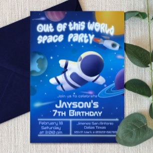 Out of this World Space Party Invitation