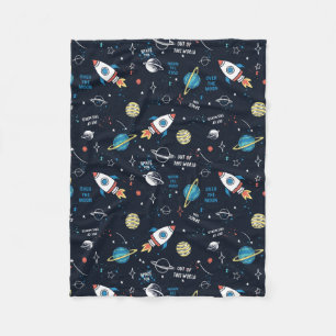 Out of This World Space Pattern Fleece Blanket
