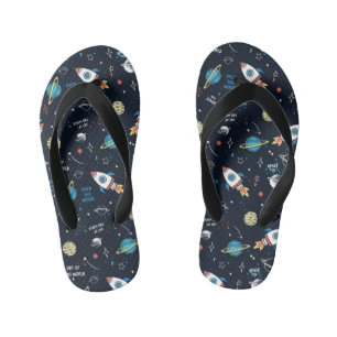 Out of This World Space Pattern Kid's Jandals