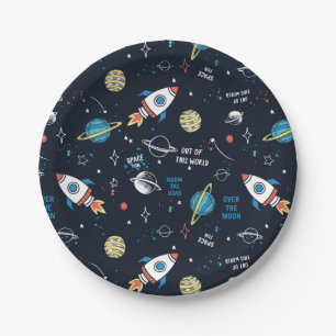 Out of This World Space Pattern Paper Plate