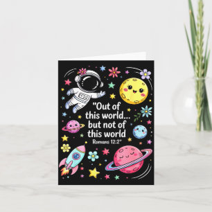 Out Of This World Spaceship Planet Galaxy Christia Card