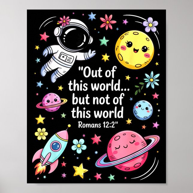 Out Of This World Spaceship Planet Galaxy Christia Poster (Front)