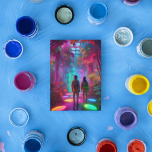 Out of this World - Virtual Reality Neon Jungle Postcard