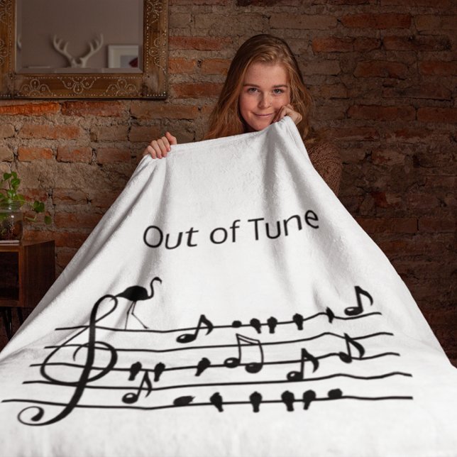 Out of Tune Flamingo, customisable Fleece Blanket (Creator Uploaded)