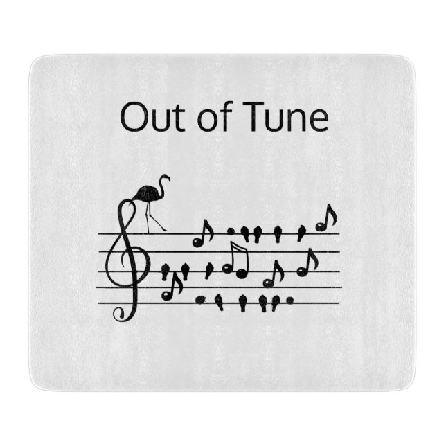 Out of Tune Flamingo joining songbirds Cutting Board (Front)