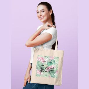 Out of Tune Flamingo joining songbirds Tote Bag