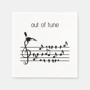 Out of Tune, toucan joining songbirds Napkin