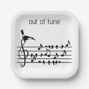 Out of Tune, toucan joining songbirds Paper Plate