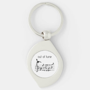 Out of Tune, Toucan & Songbirds Musical Staff Keyc Key Ring