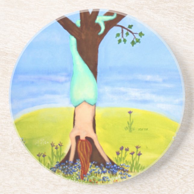 "Out Of Water" Mermaid Art Coaster (Front)