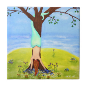 "Out Of Water" Mermaid Art Tile