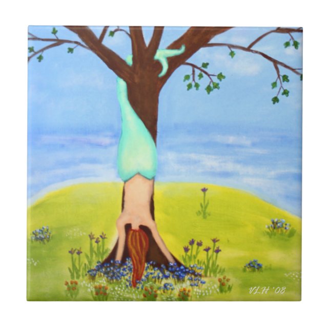 "Out Of Water" Mermaid Art Tile (Front)