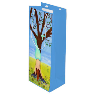 "Out Of Water" Mermaid Art Wine Gift Bag